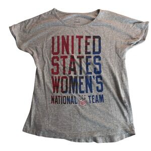 US Soccer Women's National Team T Shirt Gray Short Sleeve Kids Size M‎